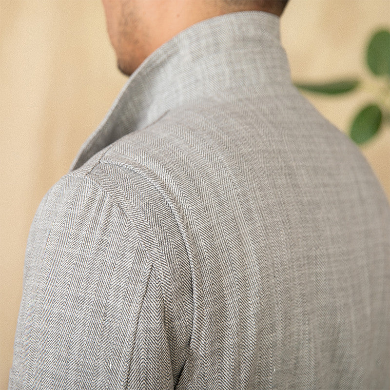 Cotton And Linen Stand-up Collar Cinched M65 Safari Jacket Jacket