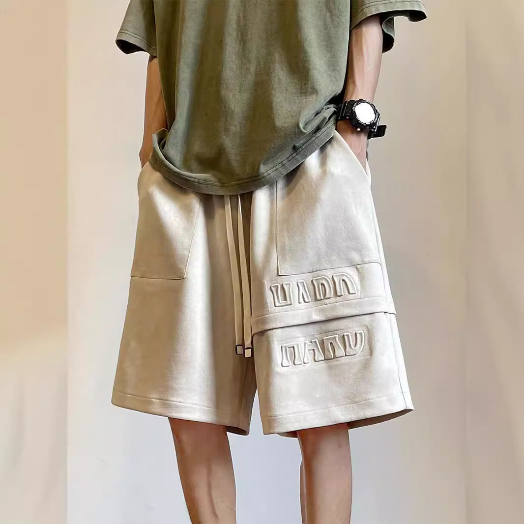 Heavyweight Casual Capri-length Suede Shorts