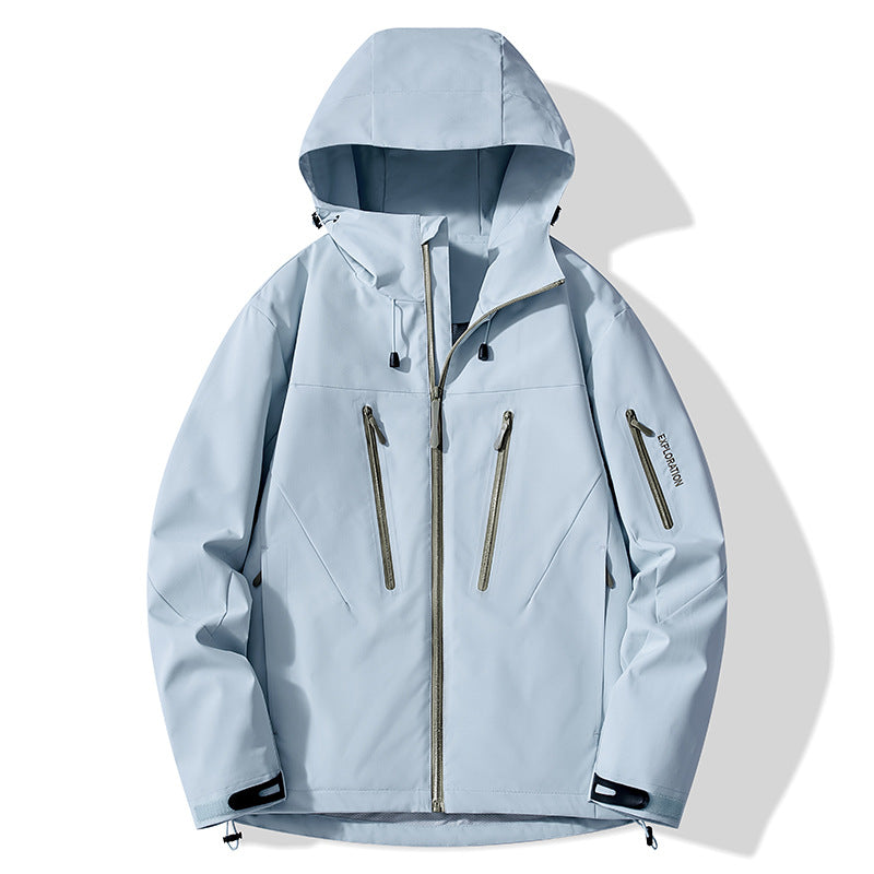 Color-blocked Hard-shell Outdoor Windbreaker Jacket