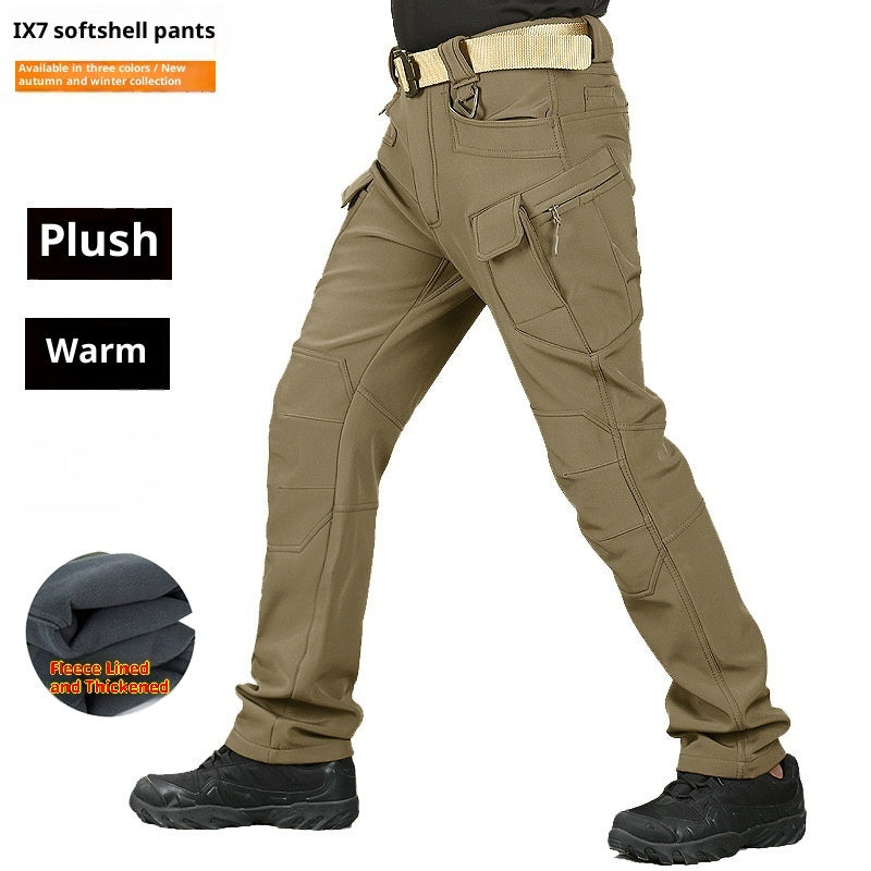 Autumn And Winter Outdoor Tactics Pants Men's Loose Large Size Plus Velvet
