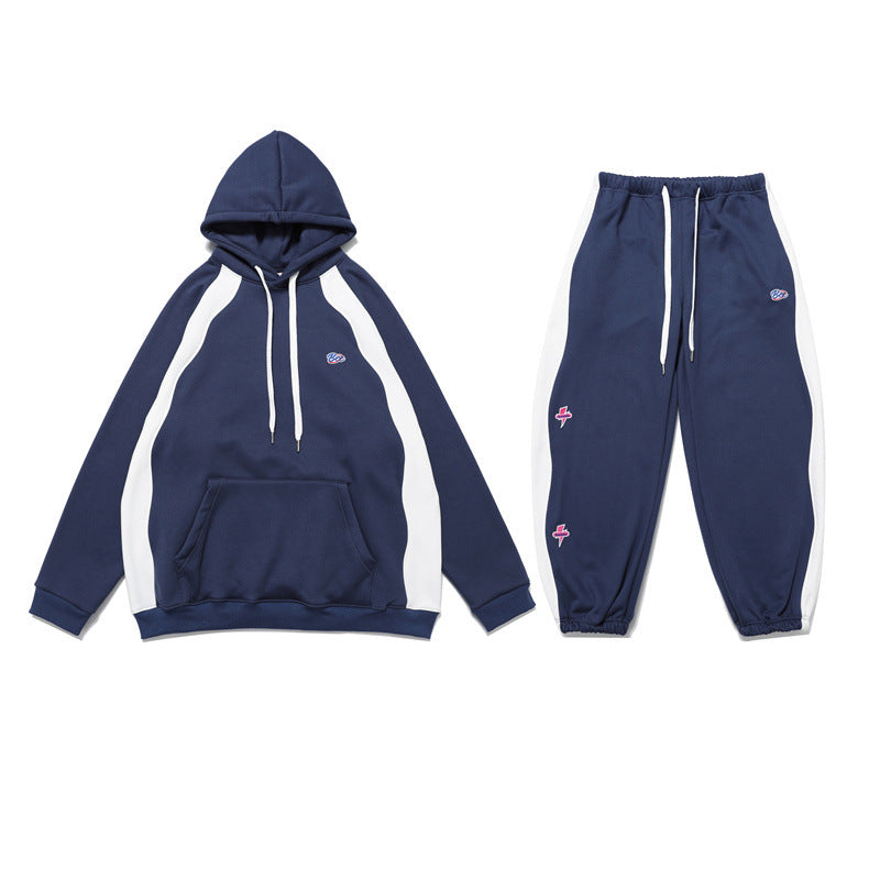 Contrast Drawstring Leggings Casual Trousers For Men's Street Loose Versatile Trousers