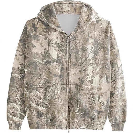 Men And Women Camouflage Hooded Jacket