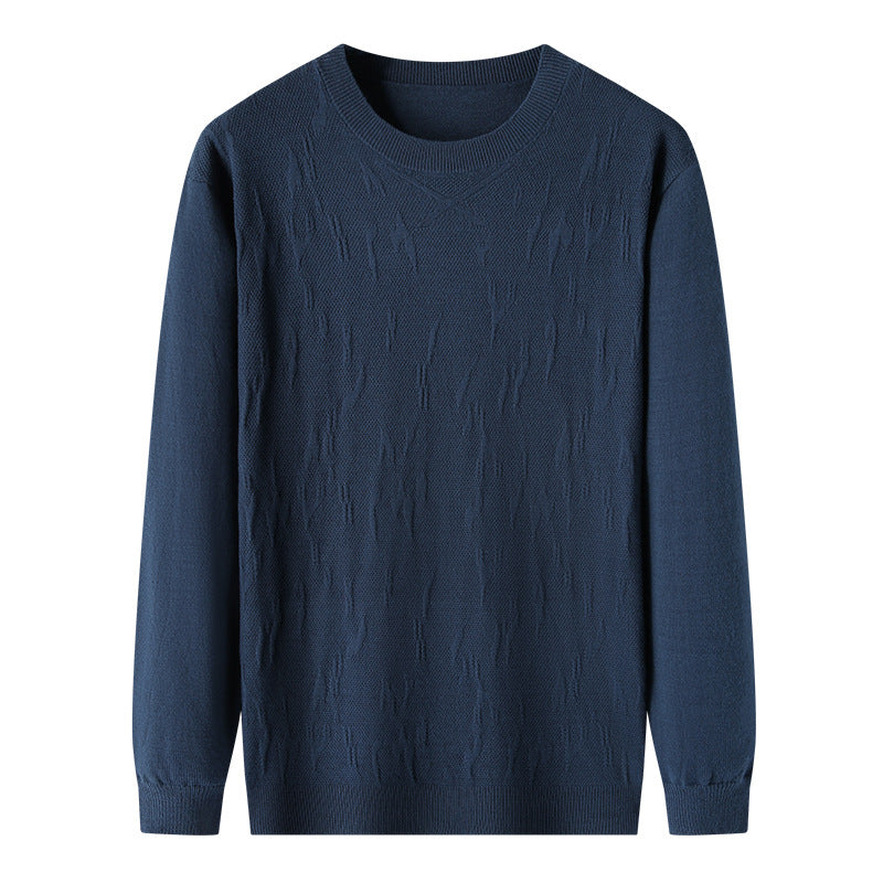 Spring And Autumn Middle-aged Men's Solid Color Sweater
