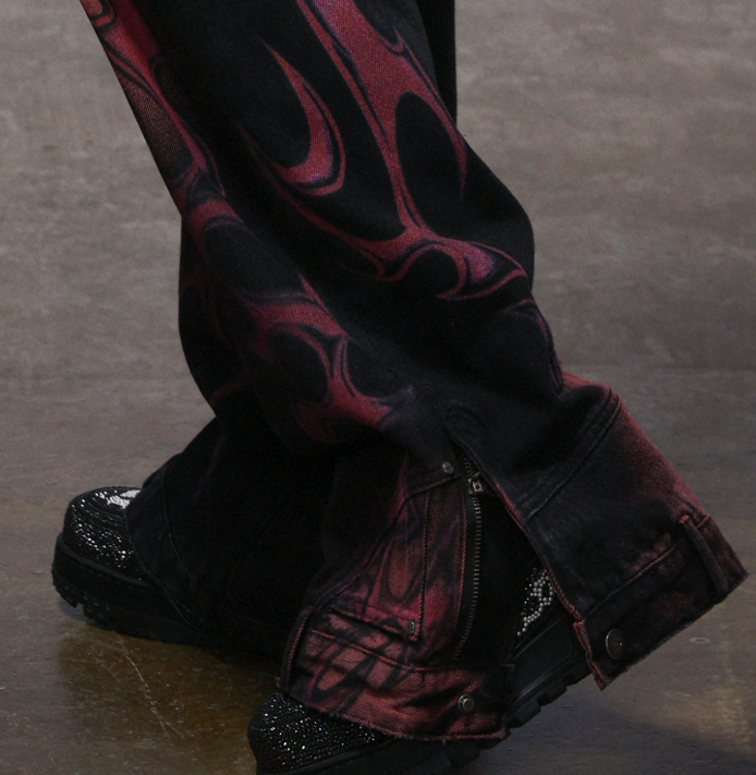 European And American Retro American Style Loose Printed Straight Trend Pants