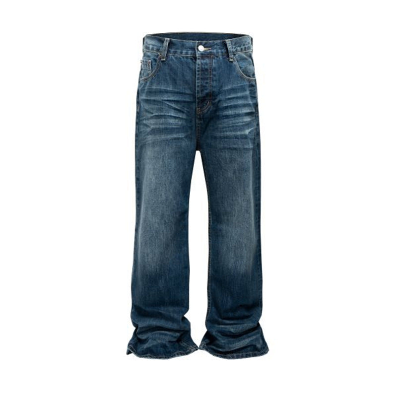 Men's Wrinkled Textured Casual Jeans