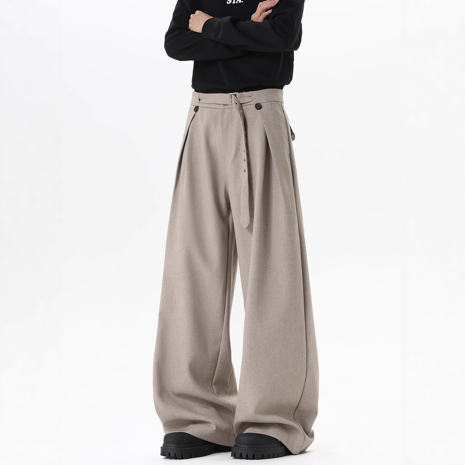 Old Money Style Draping Suit Pants Pleated