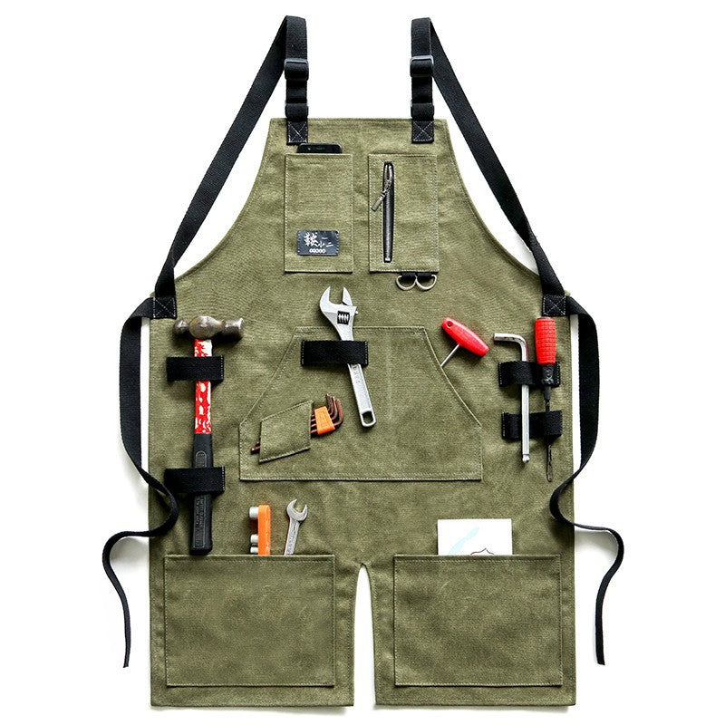 Durable And Waterproof Canvas Men's Gardening Apron-style Work Pants