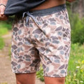 Men's Loose-Fit Beach Shorts With Digital Camouflage Print