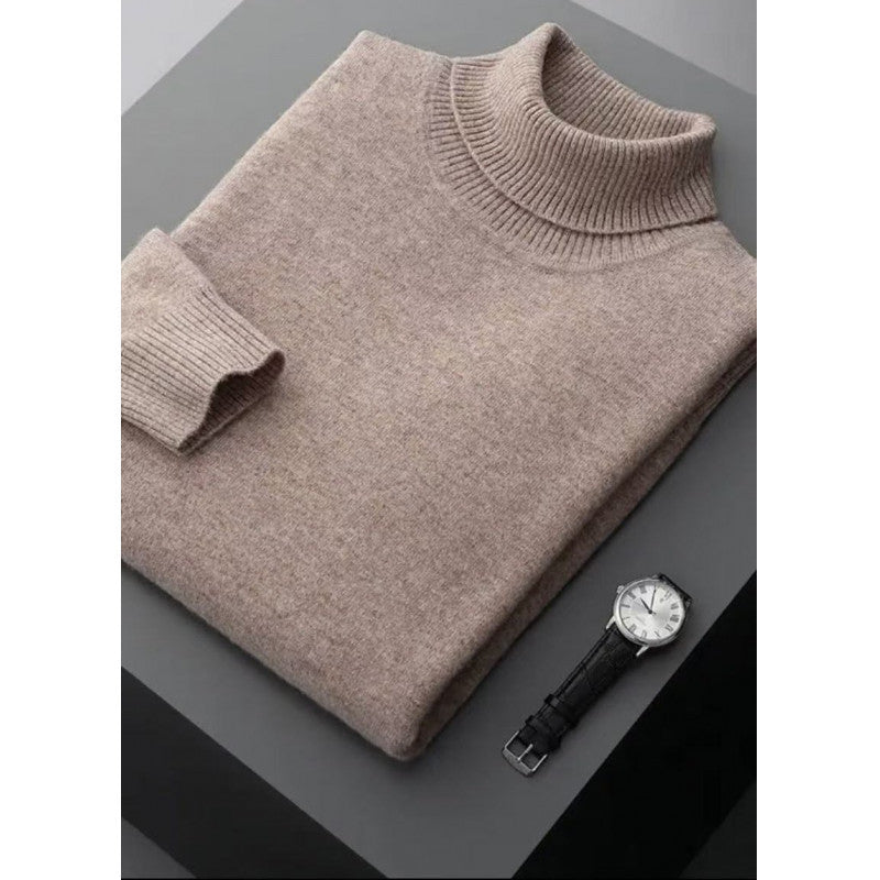 High Lapel Sweater Solid Color Casual