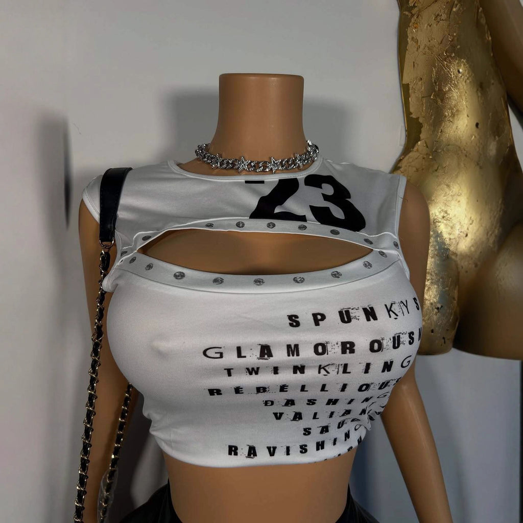 Women's Sexy And Sassy Printed Crew-Neck Top