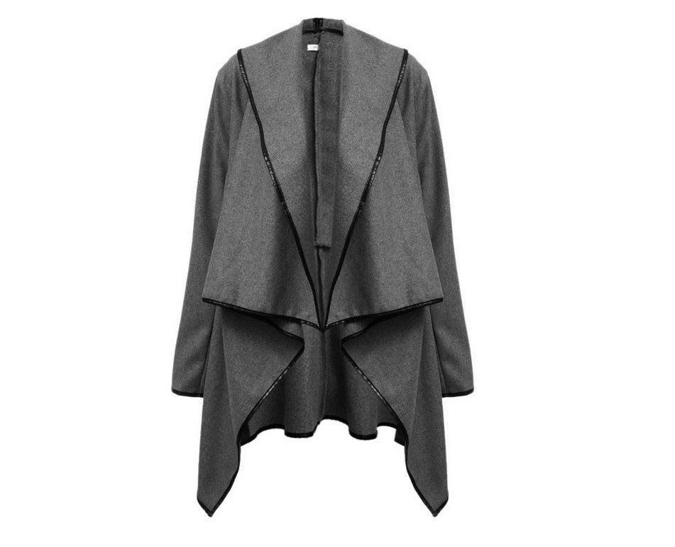 Figure-flattering Asymmetrical Wool Coattrench Coat