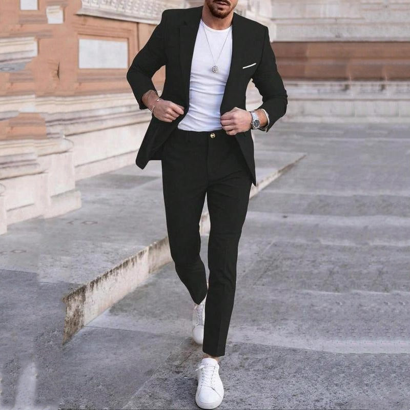 Men's Casual Suit Two-piece Set
