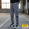Men's Loose All-match Multi-pocket Wear-resistant Solid Color Ankle Banded Working Pants
