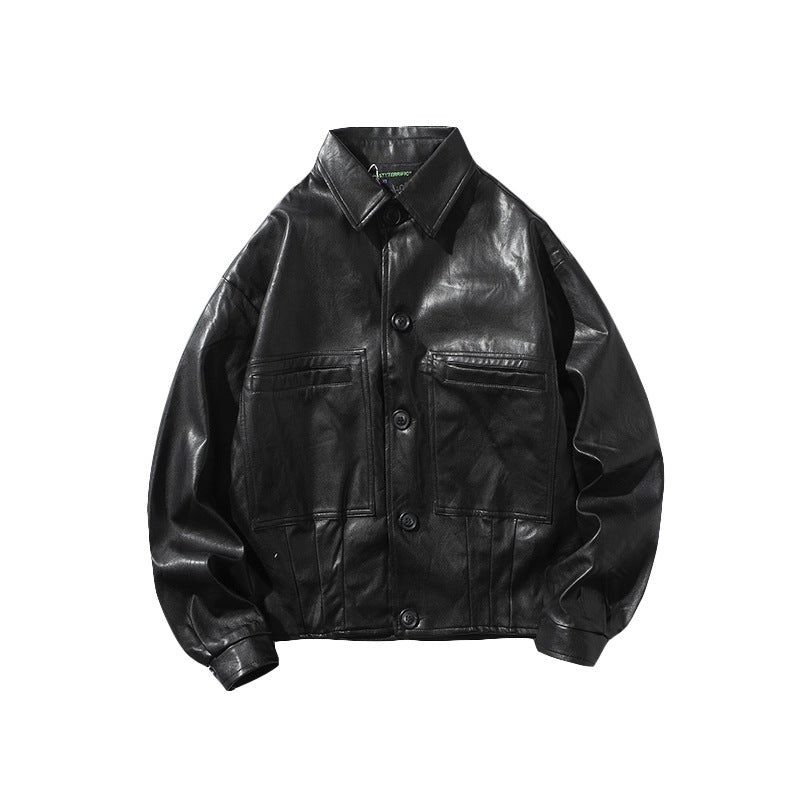 Men's Loose And Warm Leather Jacket