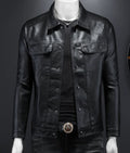 Male Premium Leather Utility Jacket