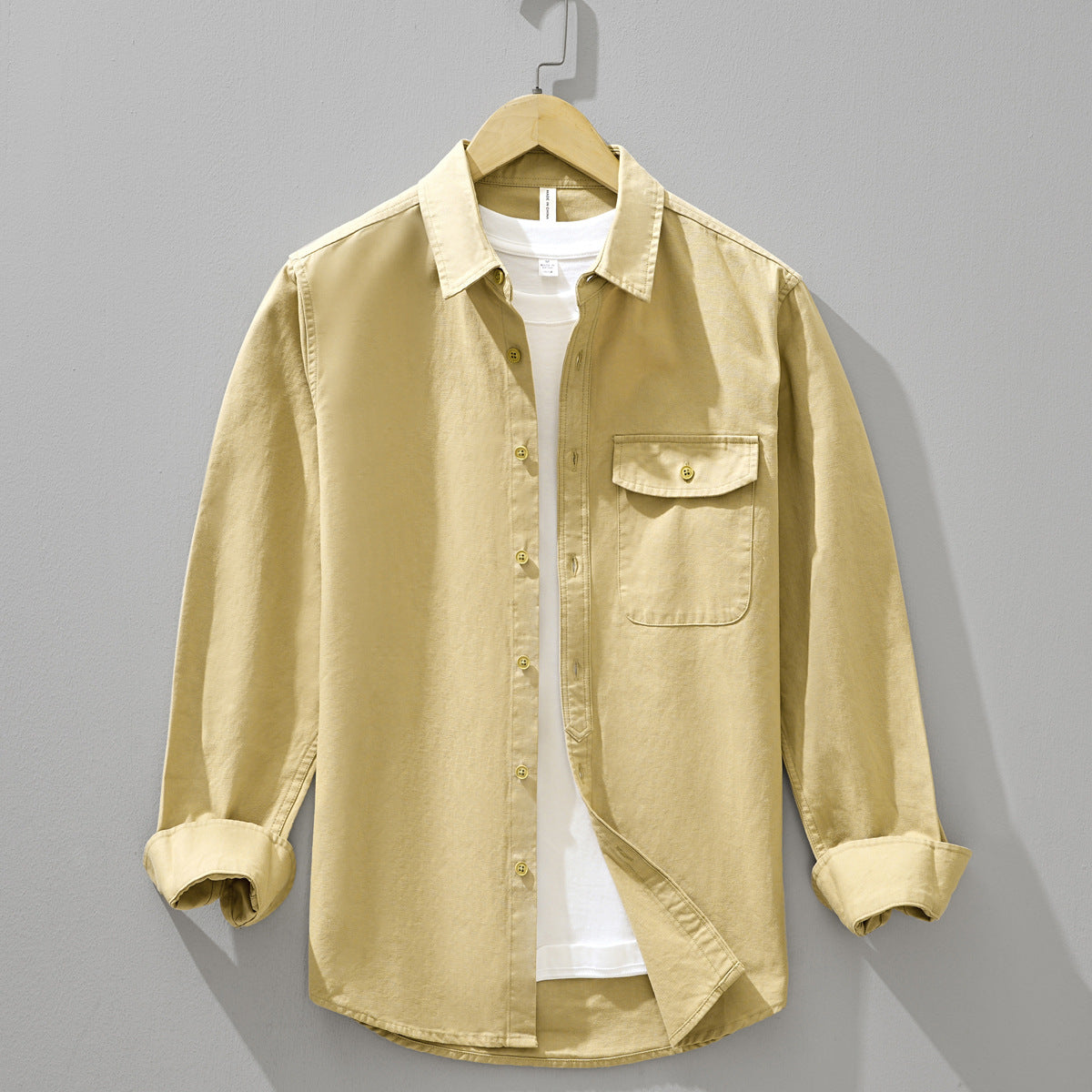 Japanese-style Casual Solid-color Long-sleeve Minimalist Versatile Shirt