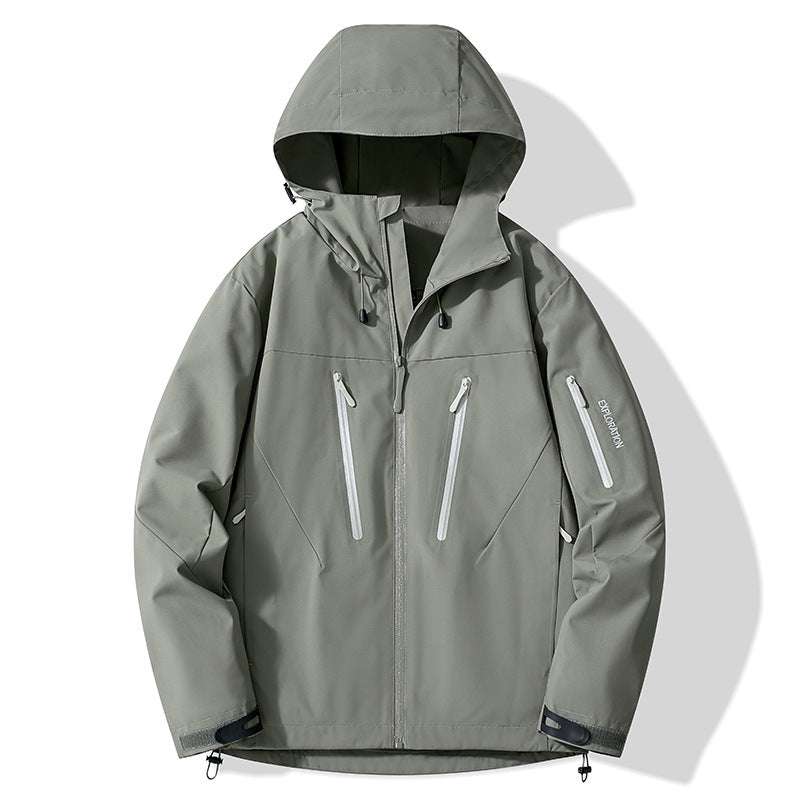 Color-blocked Hard-shell Outdoor Windbreaker Jacket