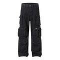 High Street Multi-pocket Heavy Industry Washed Old Cargo Jeans