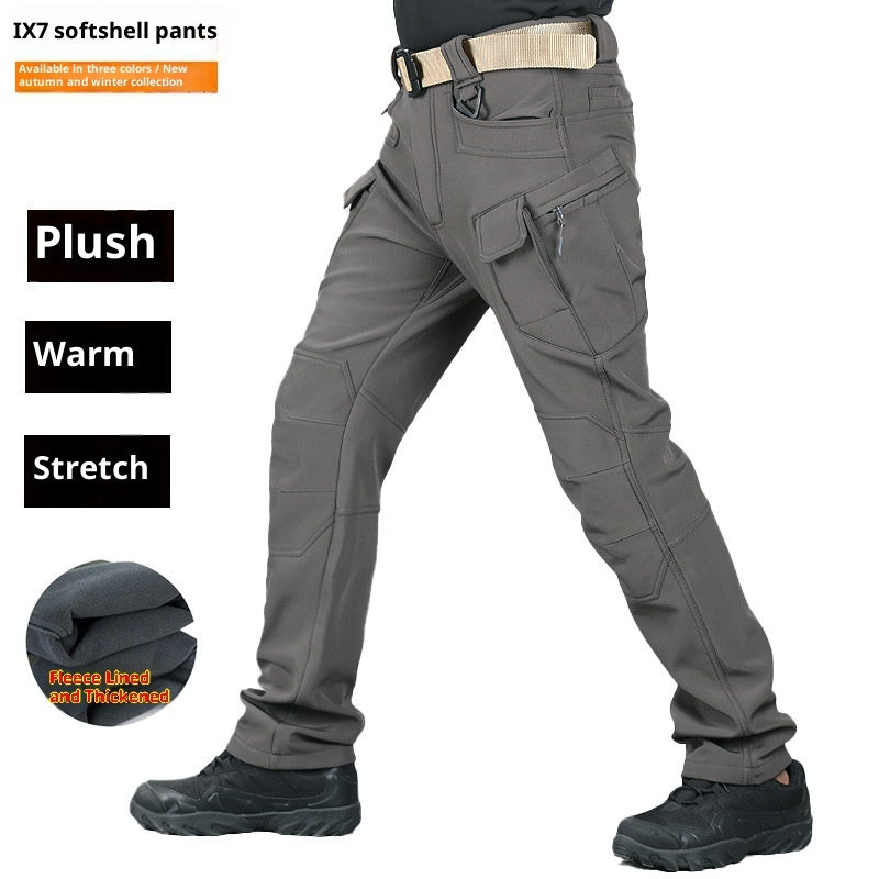 Autumn And Winter Outdoor Tactics Pants Men's Loose Large Size Plus Velvet