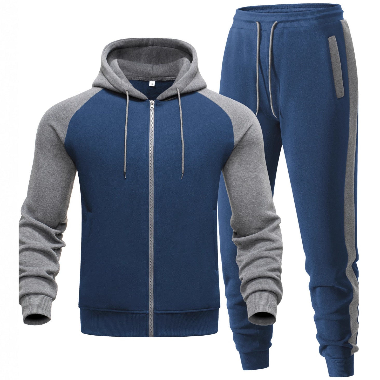 Color-block Raglan-sleeve Hooded Sweatshirt Men's Casual Sportswear