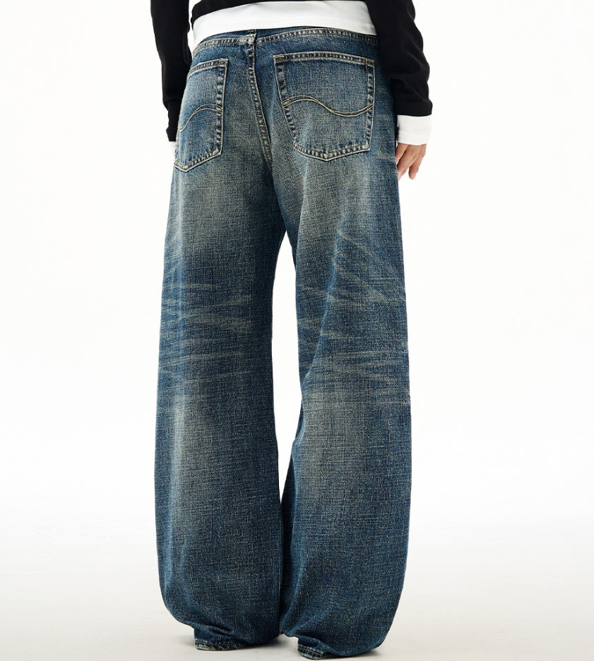 Wide Leg Jeans Men's Spring And Autumn Straight Loose Trousers