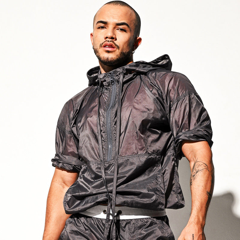 Semi-transparent Light Gray Sexy Mid-sleeve Coat