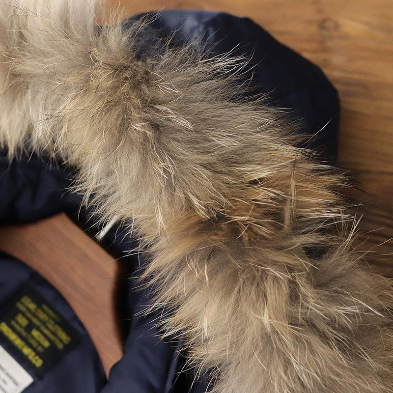 Jacket Men's Retro Short Thick Fur Collar