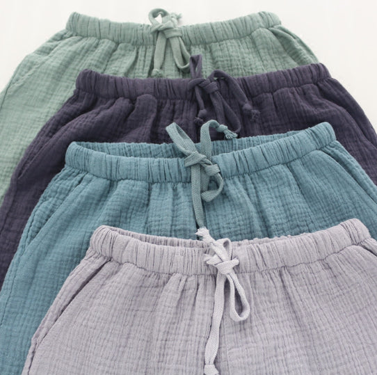 Men's Home Wear Loose-fitting Short Shorts Made Of Pure Cotton Crepe