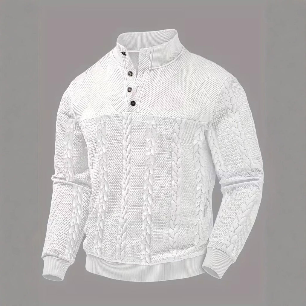 Retro Casual Stand-up Collar Four-button Pullover Hoodie