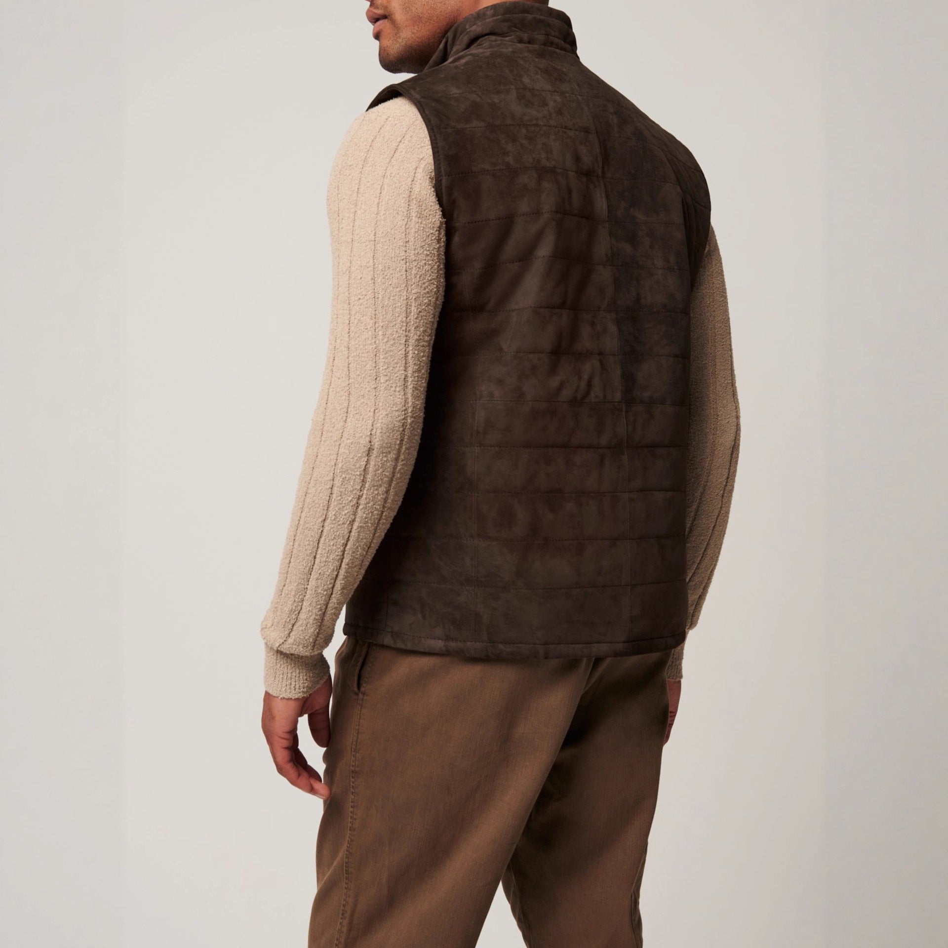 Leather Men's Horizontal Vest Jacket