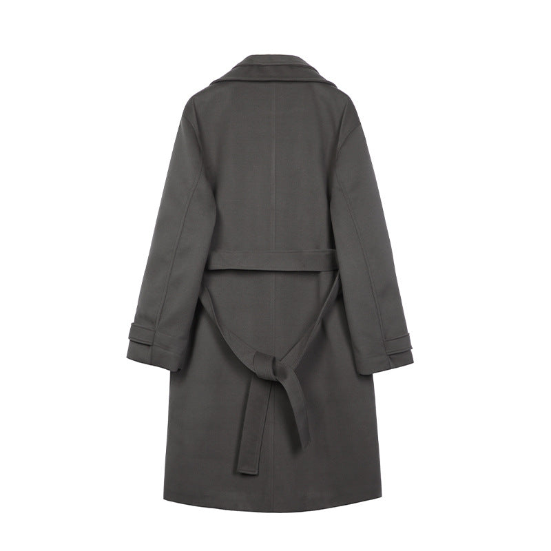 Double Breasted Men's Mid-length Over-the-knee High-grade Trench Coat