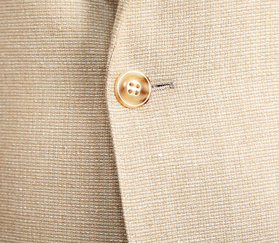 Commuter Cotton And Linen Textured Single-breasted Suit British Fashion Breathable