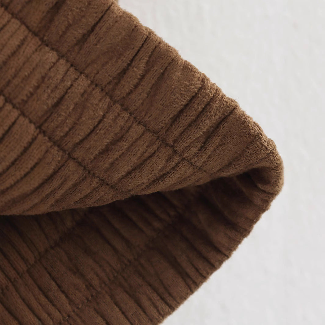 Fashionable Casual Suede Textured Pocket Decoration Spring And Autumn Jacket Jacket