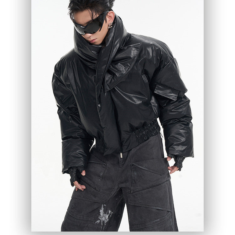 Men's Scarf Design Sense Niche Cotton-padded Jacket