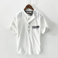 Men's Linen Short Sleeve Pullover Shirt