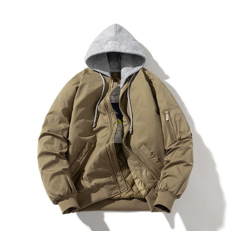 Pilot Jacket Trendy Solid Color Loose-fitting Large Size