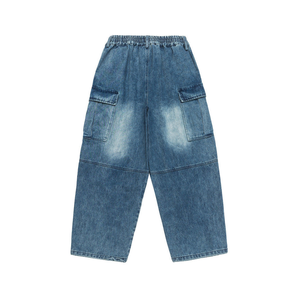 Season New Washed Fried Flower Denim Trousers