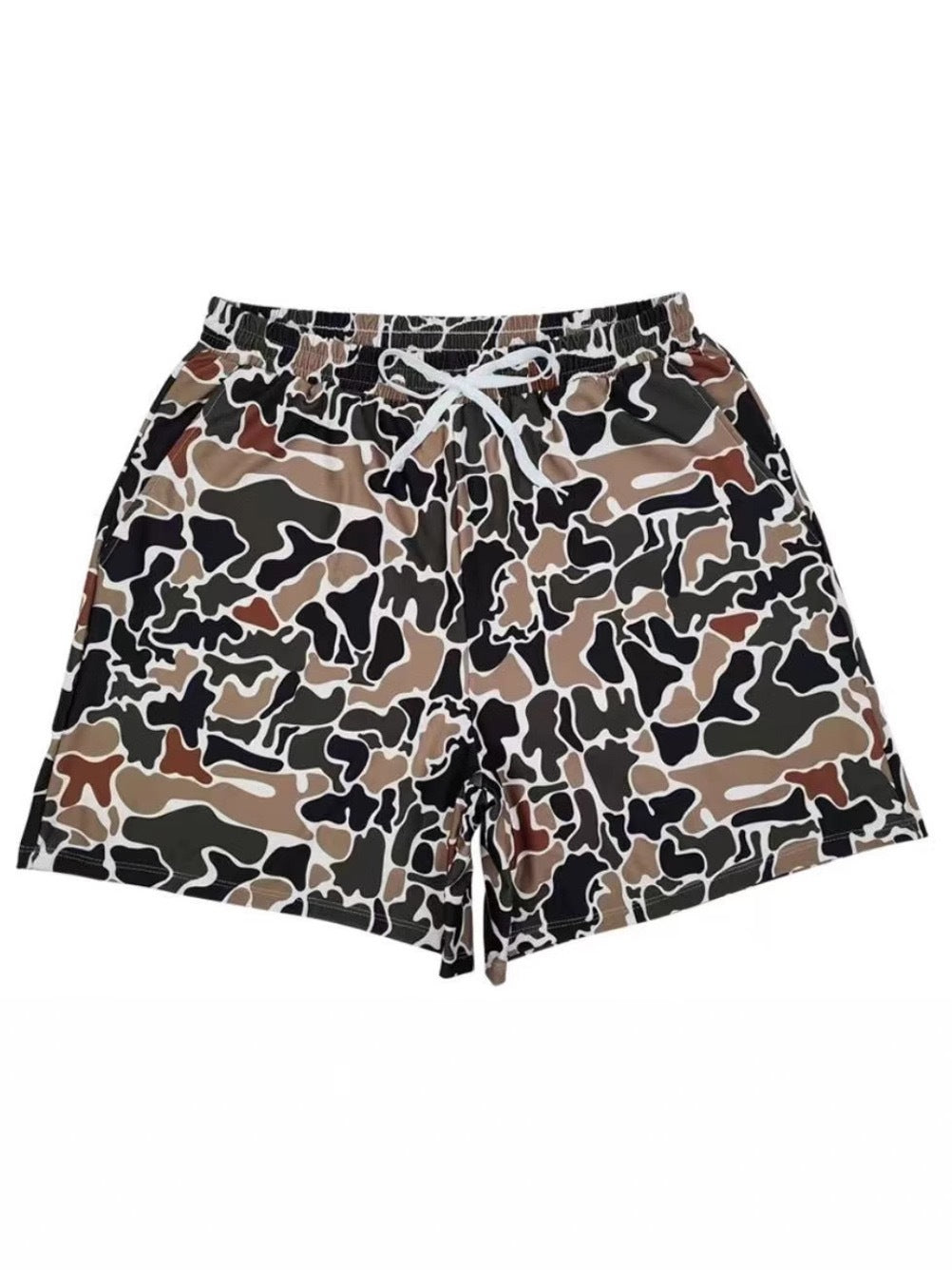 Men's Loose-Fit Beach Shorts With Digital Camouflage Print