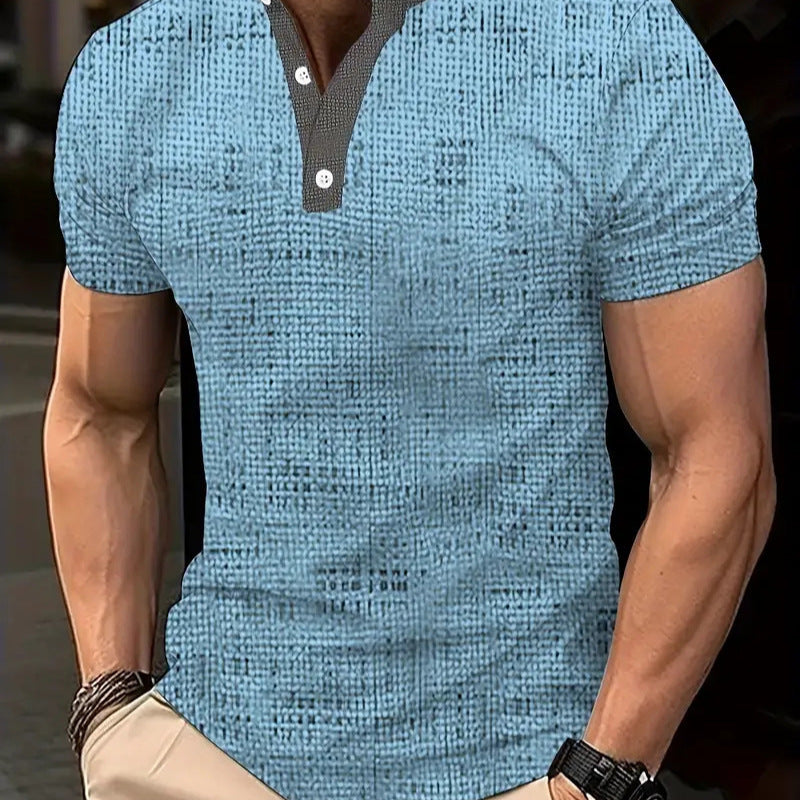Men's 3D Camouflage-Printed Casual Sports Short-Sleeve Shirt