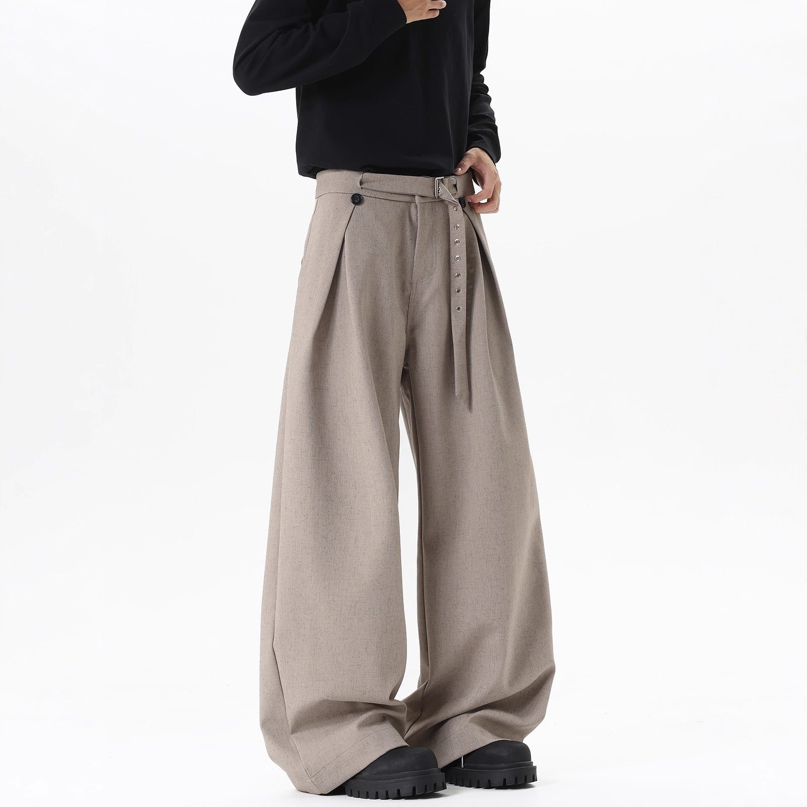 Old Money Style Draping Suit Pants Pleated