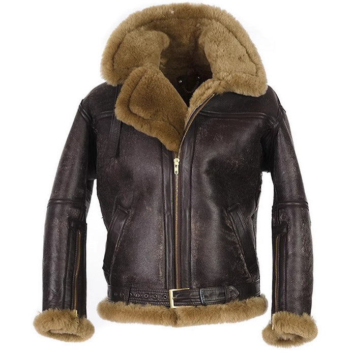 Western Antique Trendy Fur Coat For Men Winter