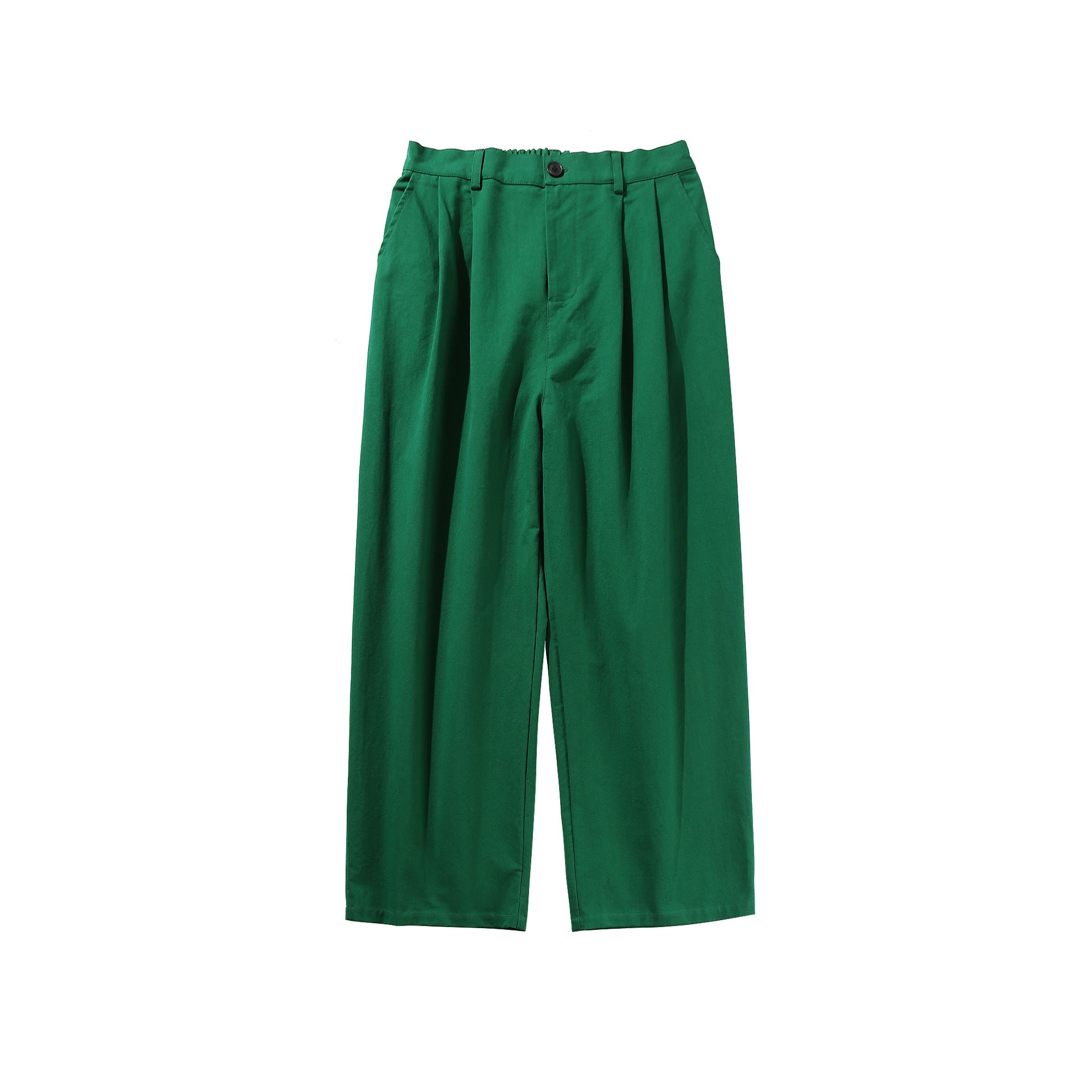 Men's Simple Japanese Loose Straight Washed Cotton Trousers