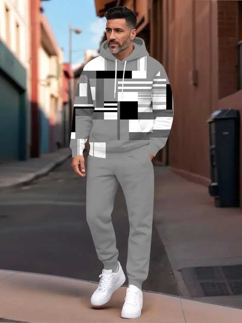 Men's Hooded Sweatshirt Sports Suit