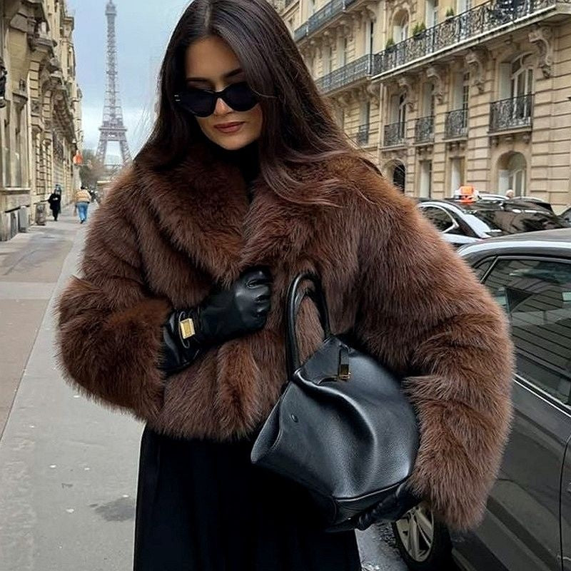 Faux Fur Coat Female Short Chic