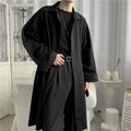 Autumn Thin Overknee Trench Coat Men's Mid-length Waist-tight