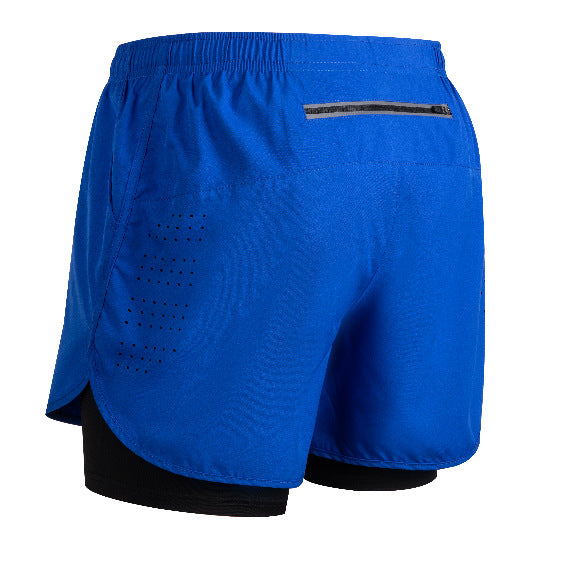 Quick-dry Lining Anti-exposure Double-layer Fitness Shorts For Men