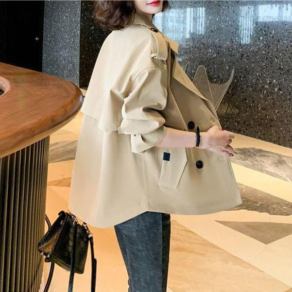 New Korean Style Suit Collar Long Sleeve Top Baggy Casual Jacket