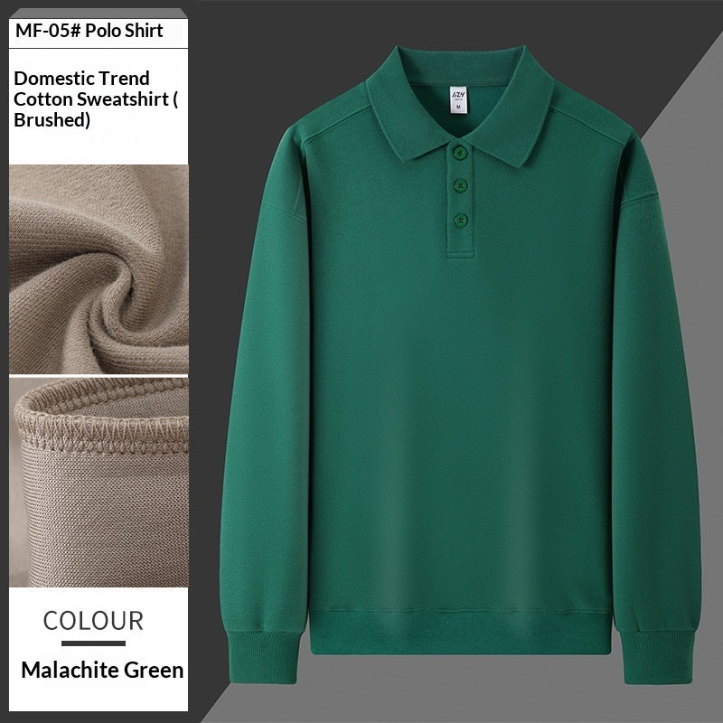 Loose-fit Lapel-collar Drop-shoulder Hoodie Without A Hood