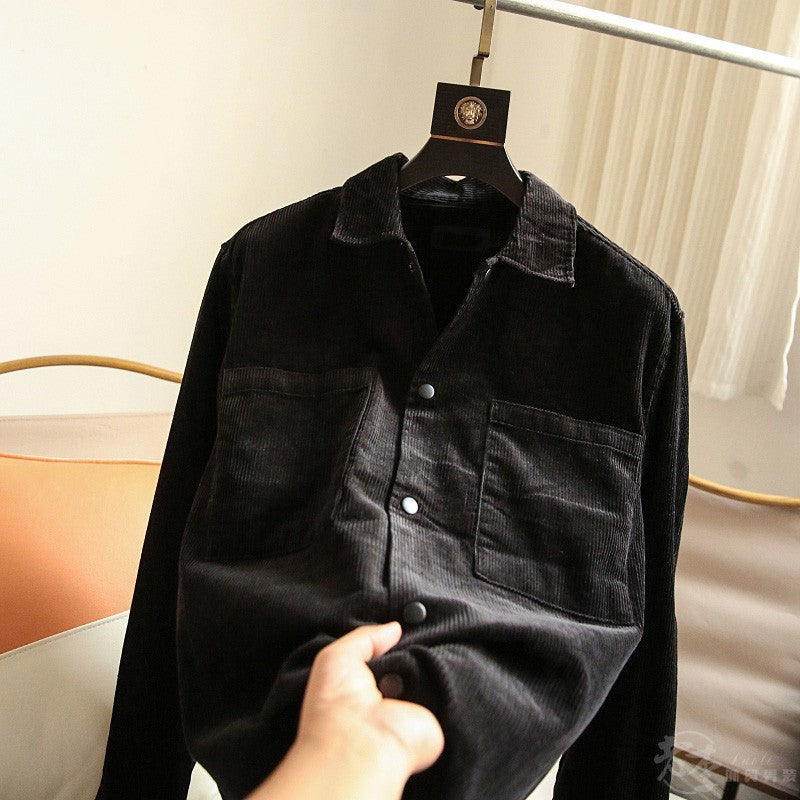 Pure Cotton Corduroy Men's Solid Color Casual Long Sleeves