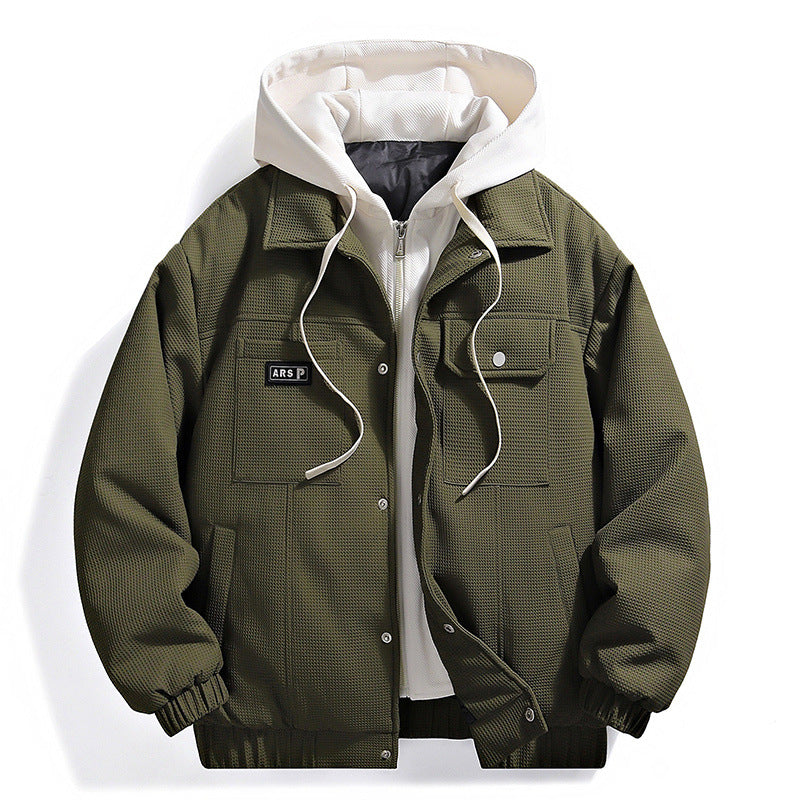 Retro Fake White Duck Down Waffle Down Jacket